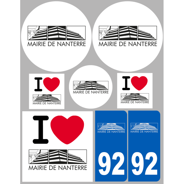 Nanterre - 8 autocollants variés - Sticker/autocollant