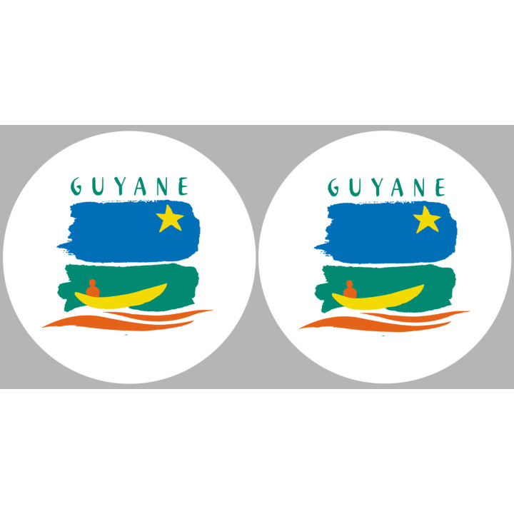 la Guyane (2fois 5cm) - Sticker/autocollant