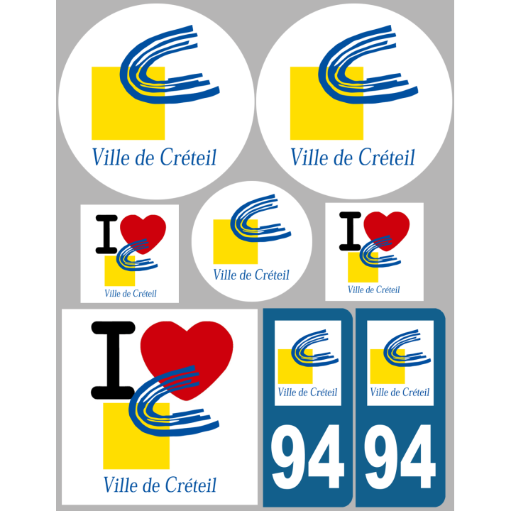 Cergy - 8 autocollants variés - Sticker/autocollant