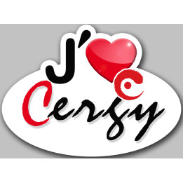 j'aime Cergy (15x11cm) - Sticker/autocollant