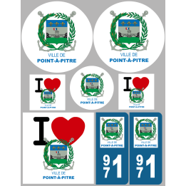 Pointe-à-Pitre - 8 autocollants variés - Sticker/autocollant
