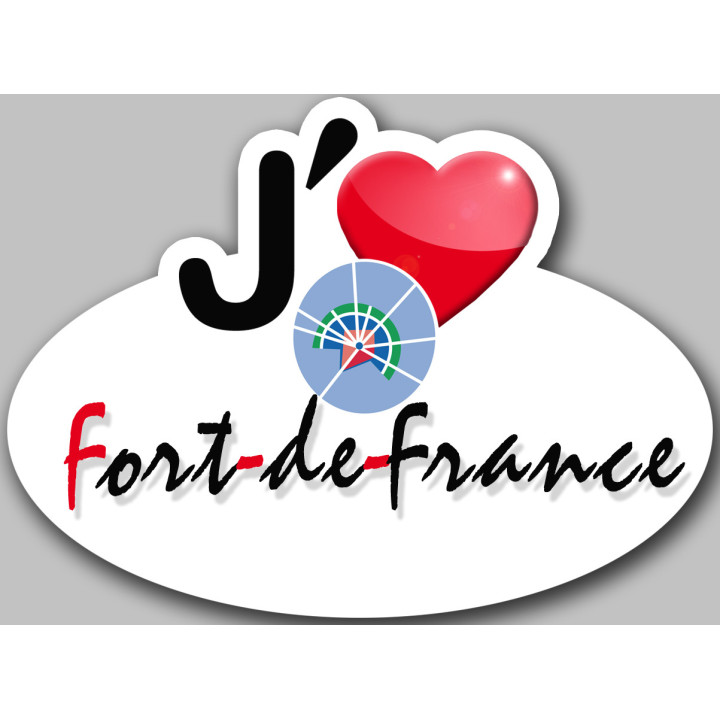 j'aime Fort de France (5x3.7cm) - Sticker/autocollant