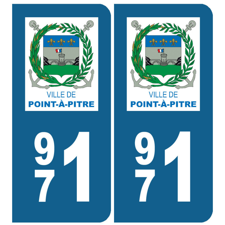 immatriculation Pointe-à-Pitre 971 - Sticker/autocollant