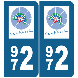 immatriculation Fort de France 972 - Sticker/autocollant