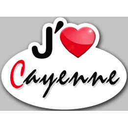 j'aime Cayenne (15x11cm) - Sticker/autocollant