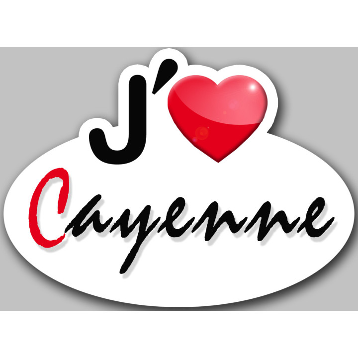 j'aime Cayenne (15x11cm) - Sticker/autocollant