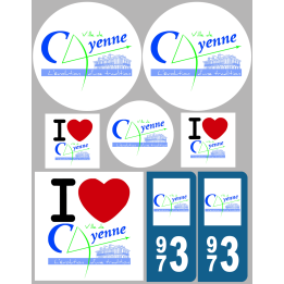 Cayenne - 8 autocollants variés - Sticker/autocollant