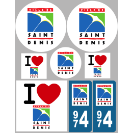 Saint-Denis de la Réunion - 8 autocollants variés - Sticker/autocoll