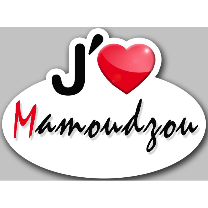 j'aime Mamoudzou (15x11cm) - Sticker/autocollant