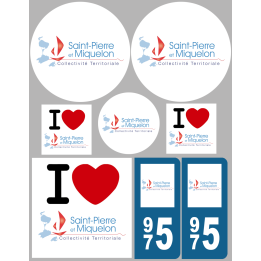 Saint-Pierre et Miquelon - Kit 8 stickers - Sticker/autocollant
