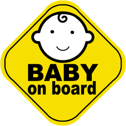 Baby on board - 15x15cm - Sticker/autocollant