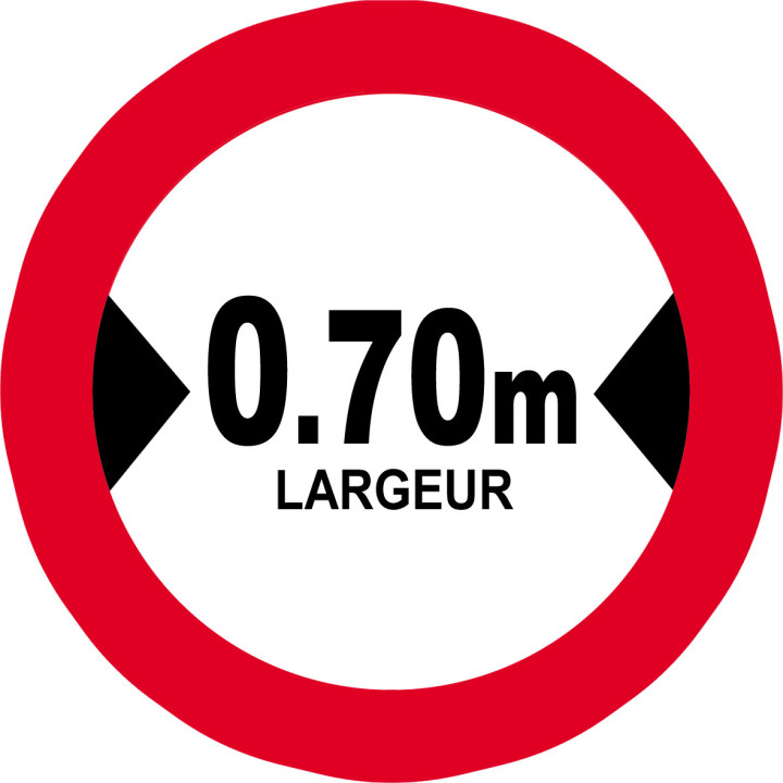 Largeur de passage 0.70m - 20cm - Sticker/autocollant