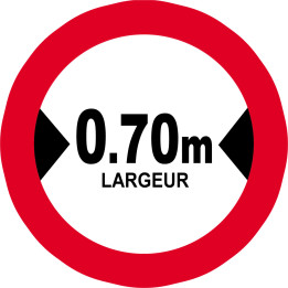 Largeur de passage 0.70m - 15cm - Sticker/autocollant