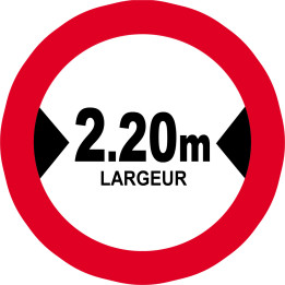 Largeur de passage 2.20m - 15cm - Sticker/autocollant
