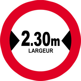 Largeur de passage 2.30m - 20cm - Sticker/autocollant