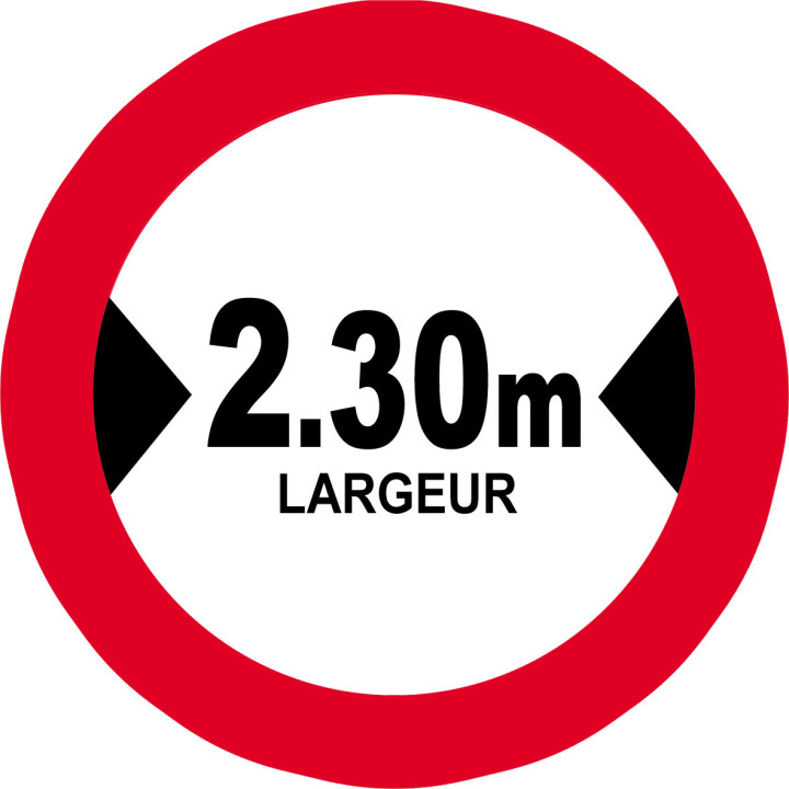 Largeur de passage 2.30m - 15cm - Sticker/autocollant