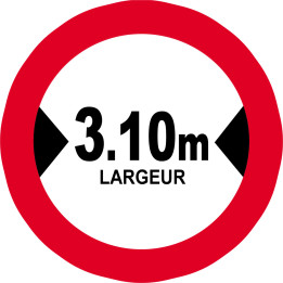 Largeur de passage 3.10m - 10cm - Sticker/autocollant