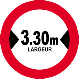 Largeur de passage 3.30m - 20cm - Sticker/autocollant
