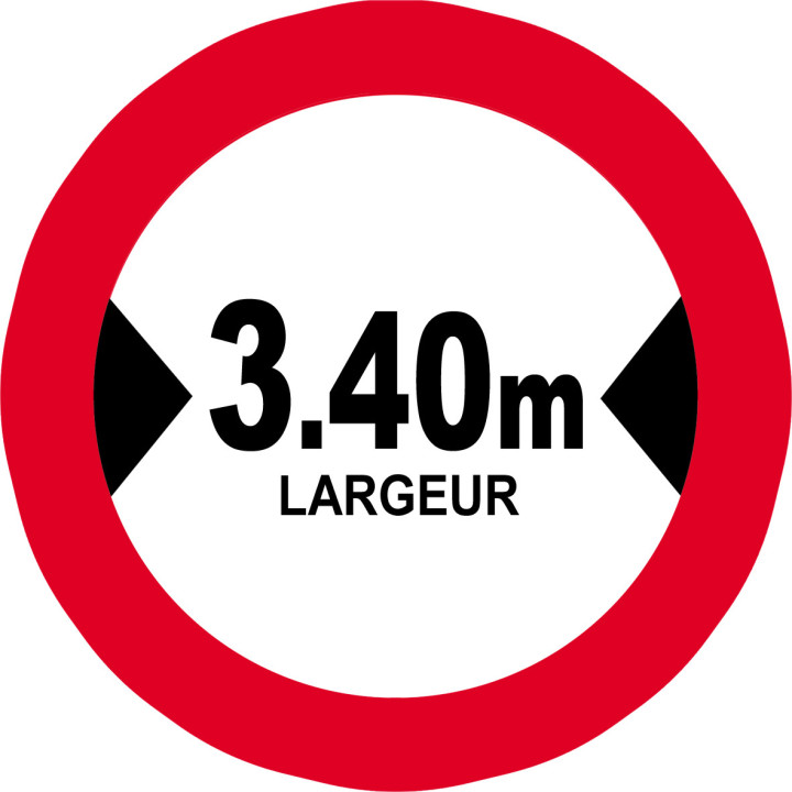 Largeur de passage 3.40m - 10cm - Sticker/autocollant