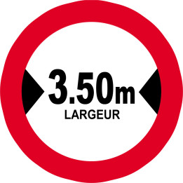 Largeur de passage 3.50m - 10cm - Sticker/autocollant