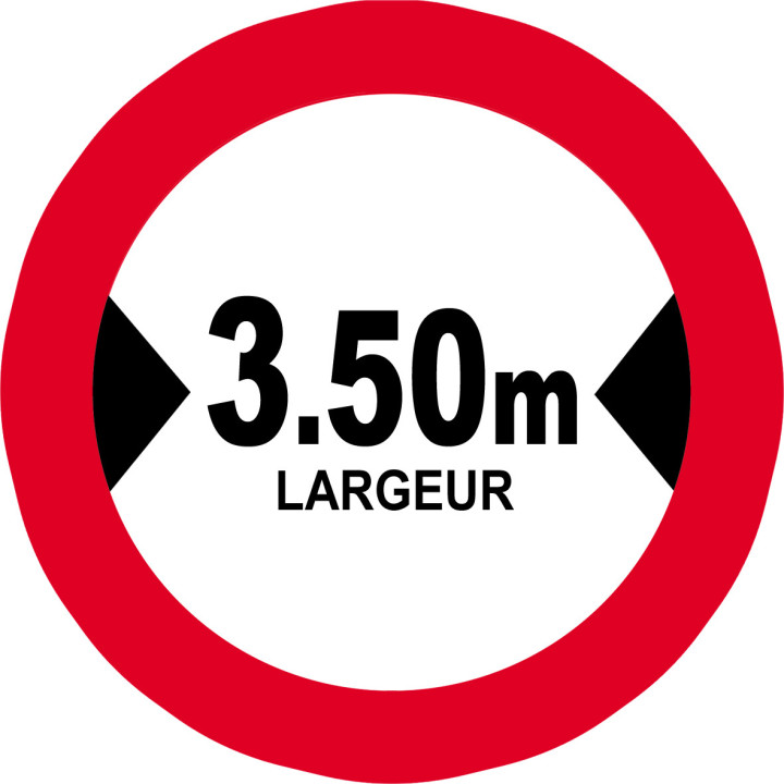 Largeur de passage 3.50m - 10cm - Sticker/autocollant