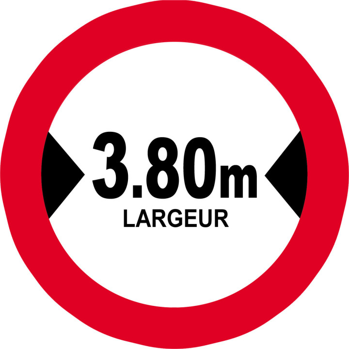 Largeur de passage 3.80m - 20cm - Sticker/autocollant