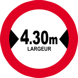 Largeur de passage 4.30m - 20cm - Sticker/autocollant