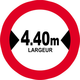 Largeur de passage 4.40m - 15cm - Sticker/autocollant