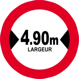 Largeur de passage 4.90m - 5cm - Sticker/autocollant
