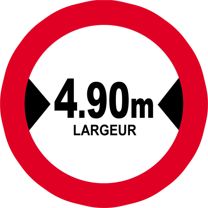 Largeur de passage 4.90m - 5cm - Sticker/autocollant