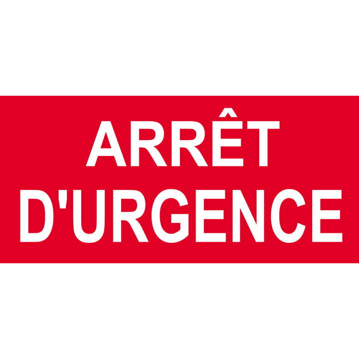 Arrêt d'urgence - 10x4.5cm - Sticker/autocollant
