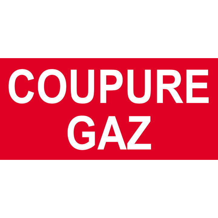 Coupure gaz - 30x14cm - Sticker/autocollant