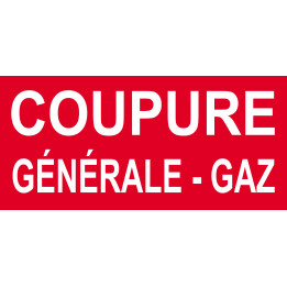 Coupure générale gaz - 20x9.2cm - Sticker/autocollant