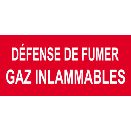 Défense de fumer gaz inflammable - 20x9.2cm - Sticker/autocollant