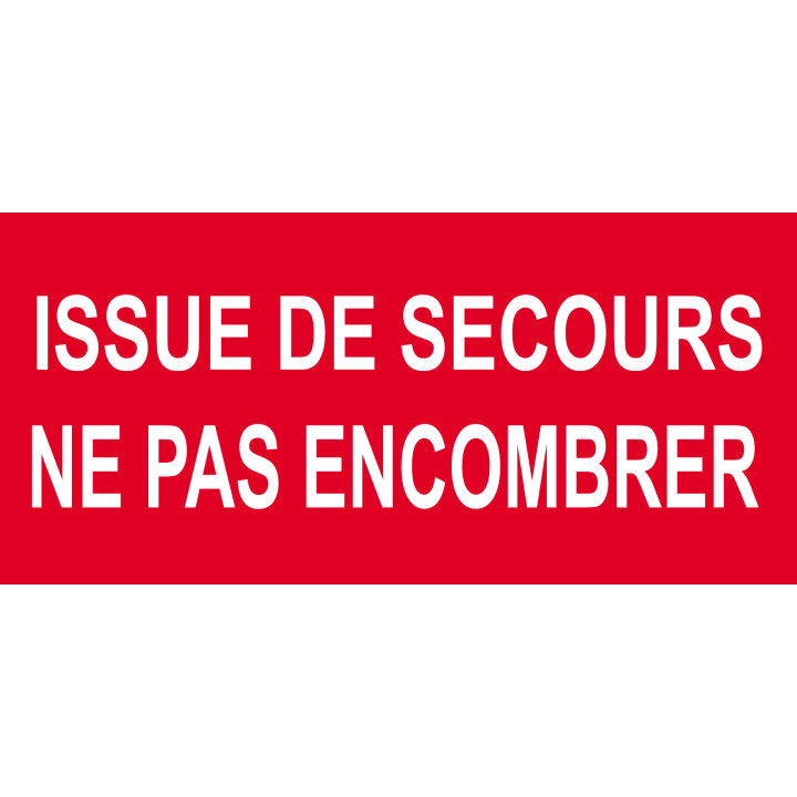 Issue de secours ne pas encombrer - 10x4.5cm - Sticker/autocollant