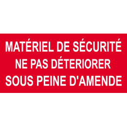 Matériel de sécurité - 20x9.2cm - Sticker/autocollant