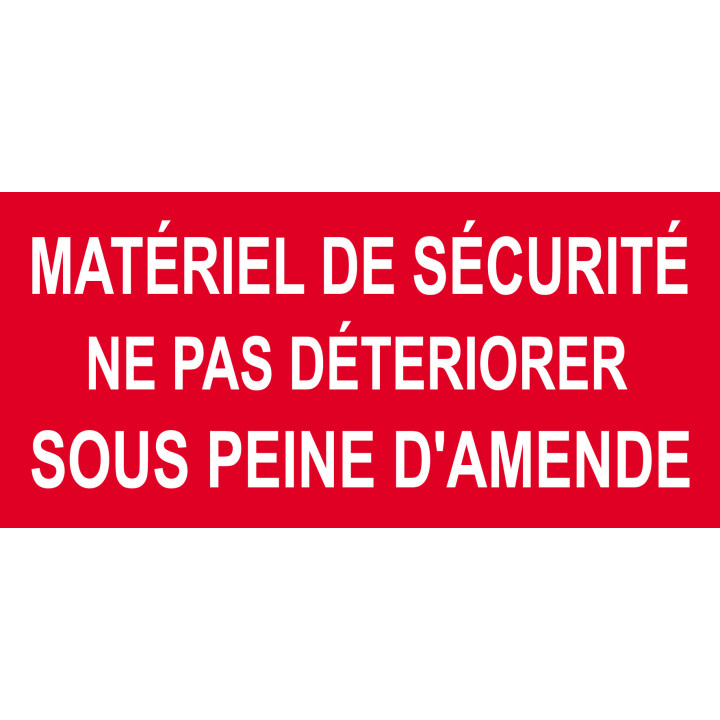 Matériel de sécurité - 10x4.5cm - Sticker/autocollant