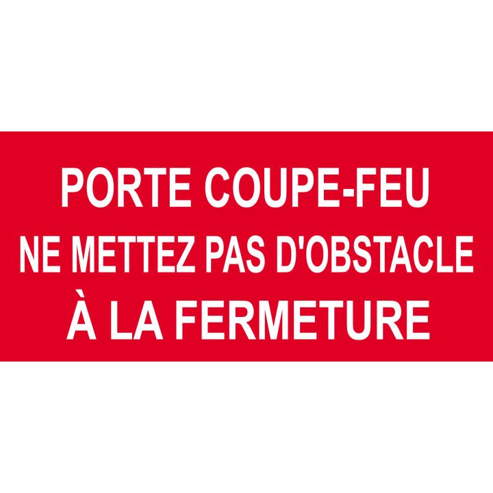 Porte coupe feu - 20x9.2cm - Sticker/autocollant