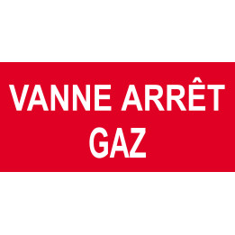 Vanne arrêt gaz - 15x7cm - Sticker/autocollant
