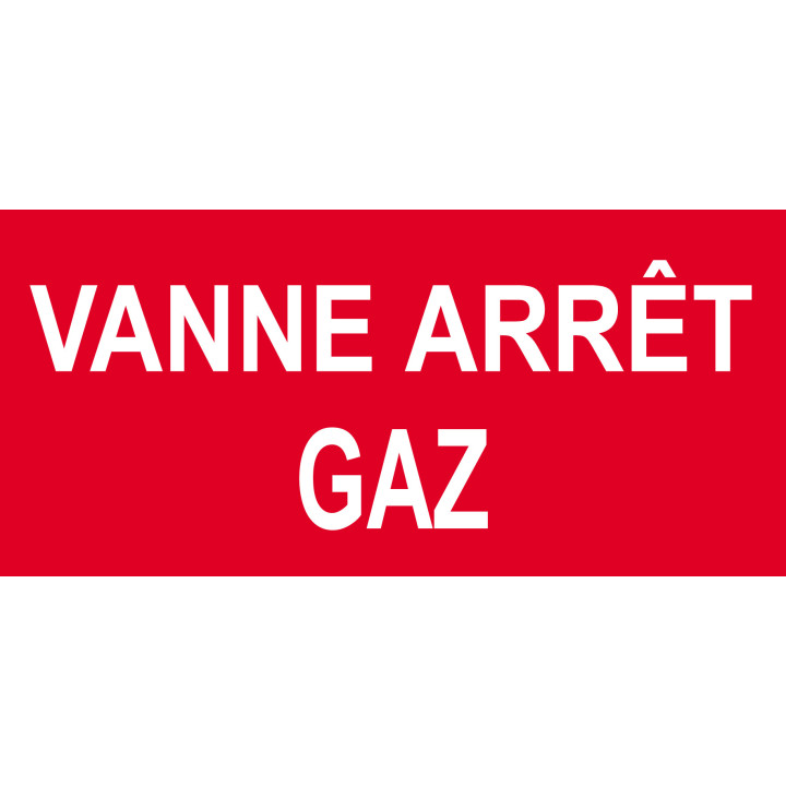 Vanne arrêt gaz - 15x7cm - Sticker/autocollant