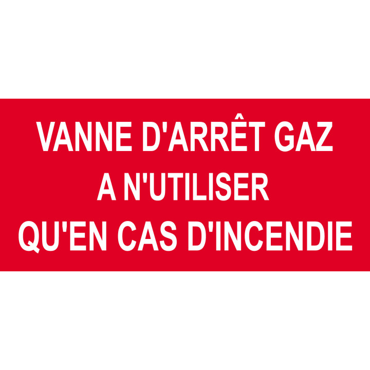 Vanne d'arrêt gaz - 15x7cm - Sticker/autocollant