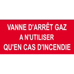Vanne d'arrêt gaz - 10x4.5cm - Sticker/autocollant