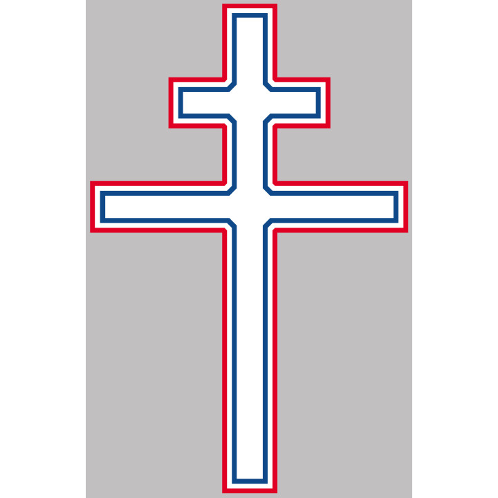 Croix de Lorraine France détouré - 20x13cm - Sticker/autocollant