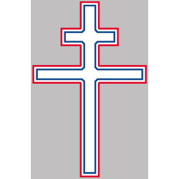 Croix de Lorraine France détouré - 5x3.2cm - Sticker/autocollant