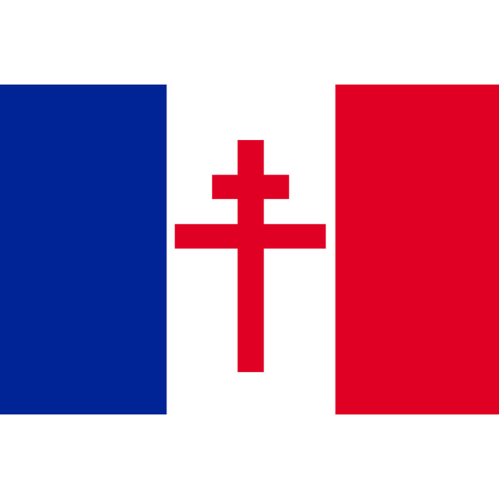 Drapeau France Croix de Lorraine - 29x19cm - Sticker/autocollant