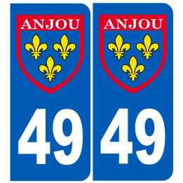 Immatriculation Anjou 49 Maine et Loire - Sticker/autocollant