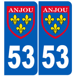 Immatriculation Anjou 53 Mayenne - Sticker/autocollant