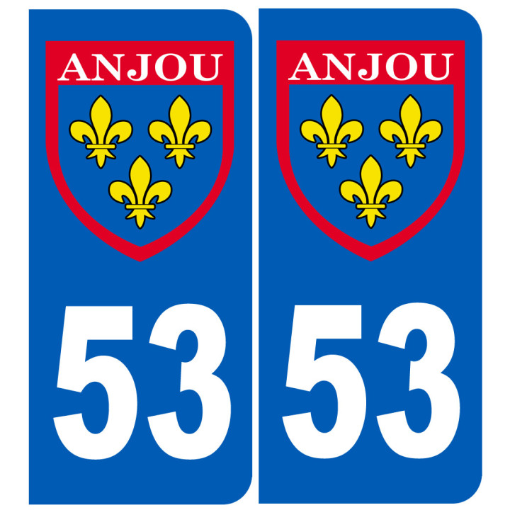 Immatriculation Anjou 53 Mayenne - Sticker/autocollant