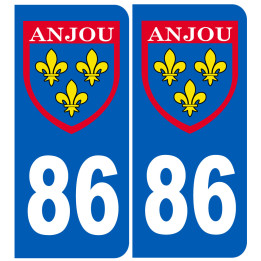Immatriculation Anjou 86 Vienne - Sticker/autocollant