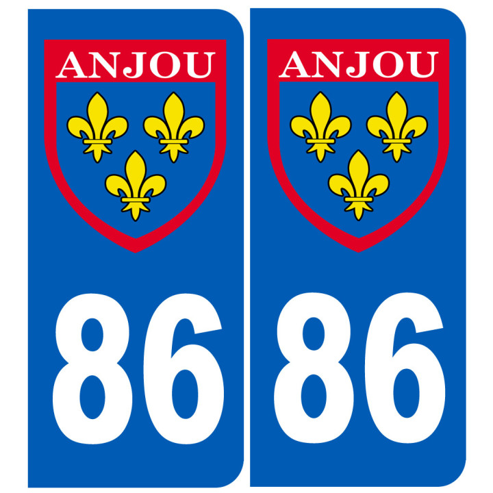 Immatriculation Anjou 86 Vienne - Sticker/autocollant